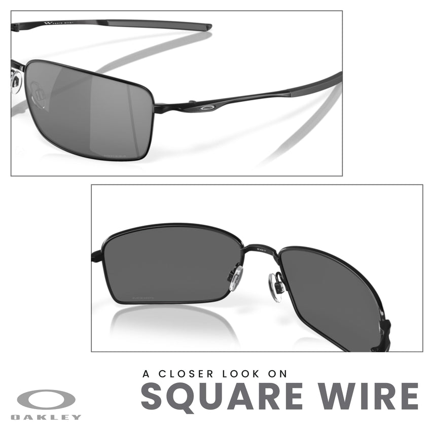 Oakley Square Wire OO4075 Rectangular Sunglasses For Men + BUNDLE Leash + Designer iWear Care Kit - 7DAY'S