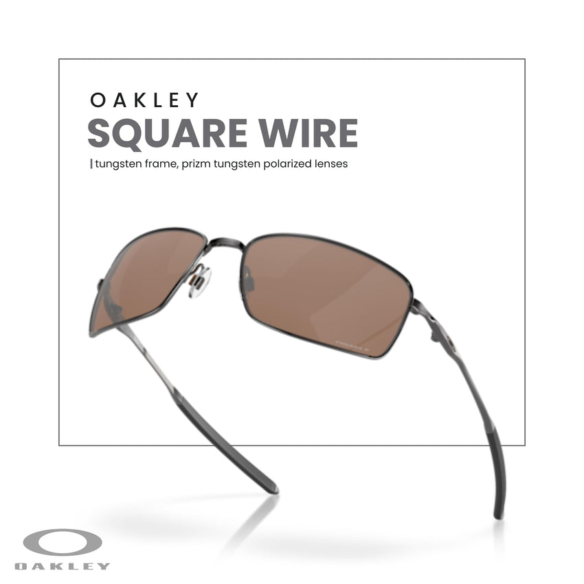 Oakley Square Wire OO4075 Rectangular Sunglasses For Men + BUNDLE Leash + Designer iWear Care Kit - 7DAY'S