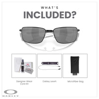 Oakley Square Wire OO4075 Rectangular Sunglasses For Men + BUNDLE Leash + Designer iWear Care Kit - 7DAY'S