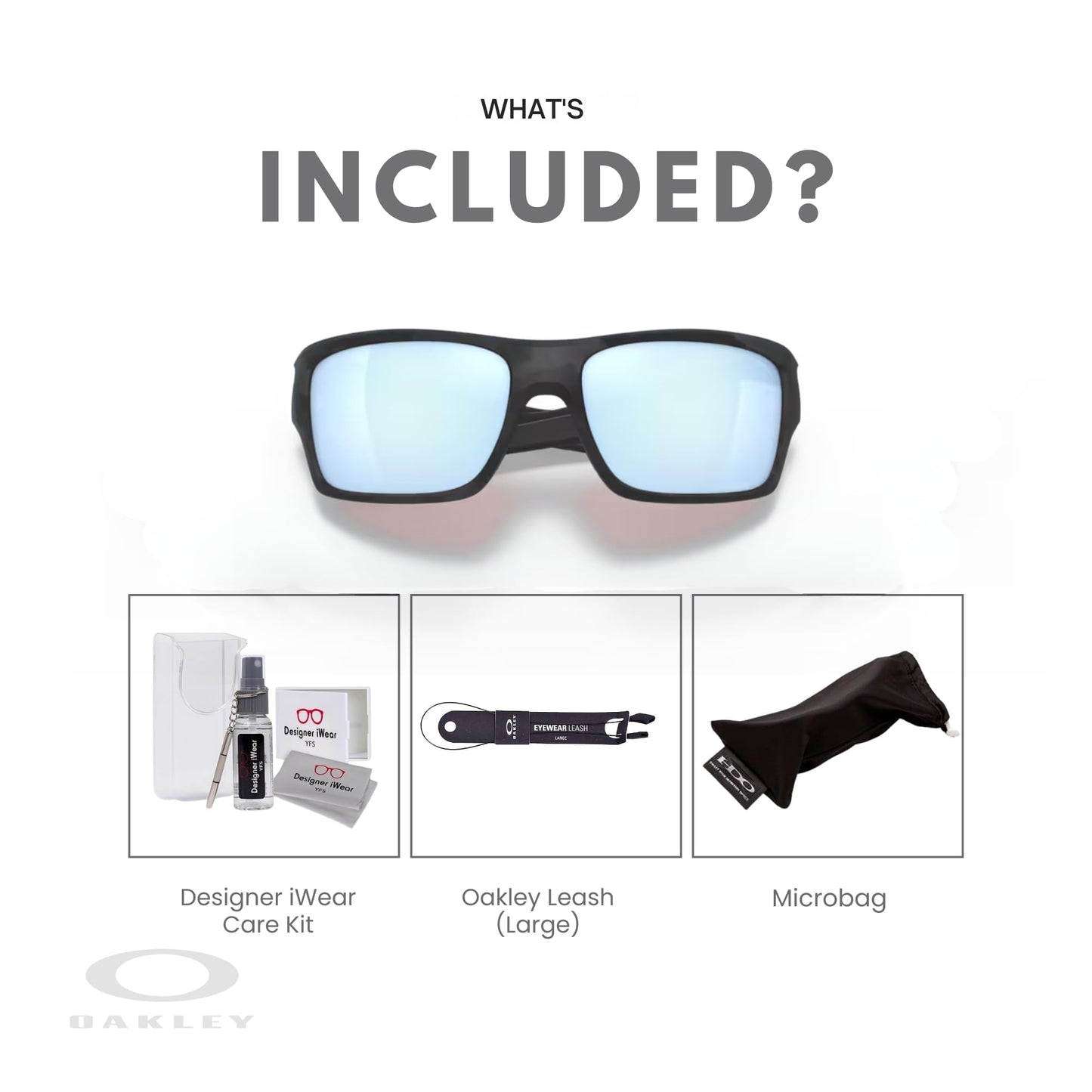 Oakley Turbine OO9263 Rectangular Sunglasses For Men+ BUNDLE Leash + BUNDLE with Designer iWear Eyewear Kit - 7DAY'S