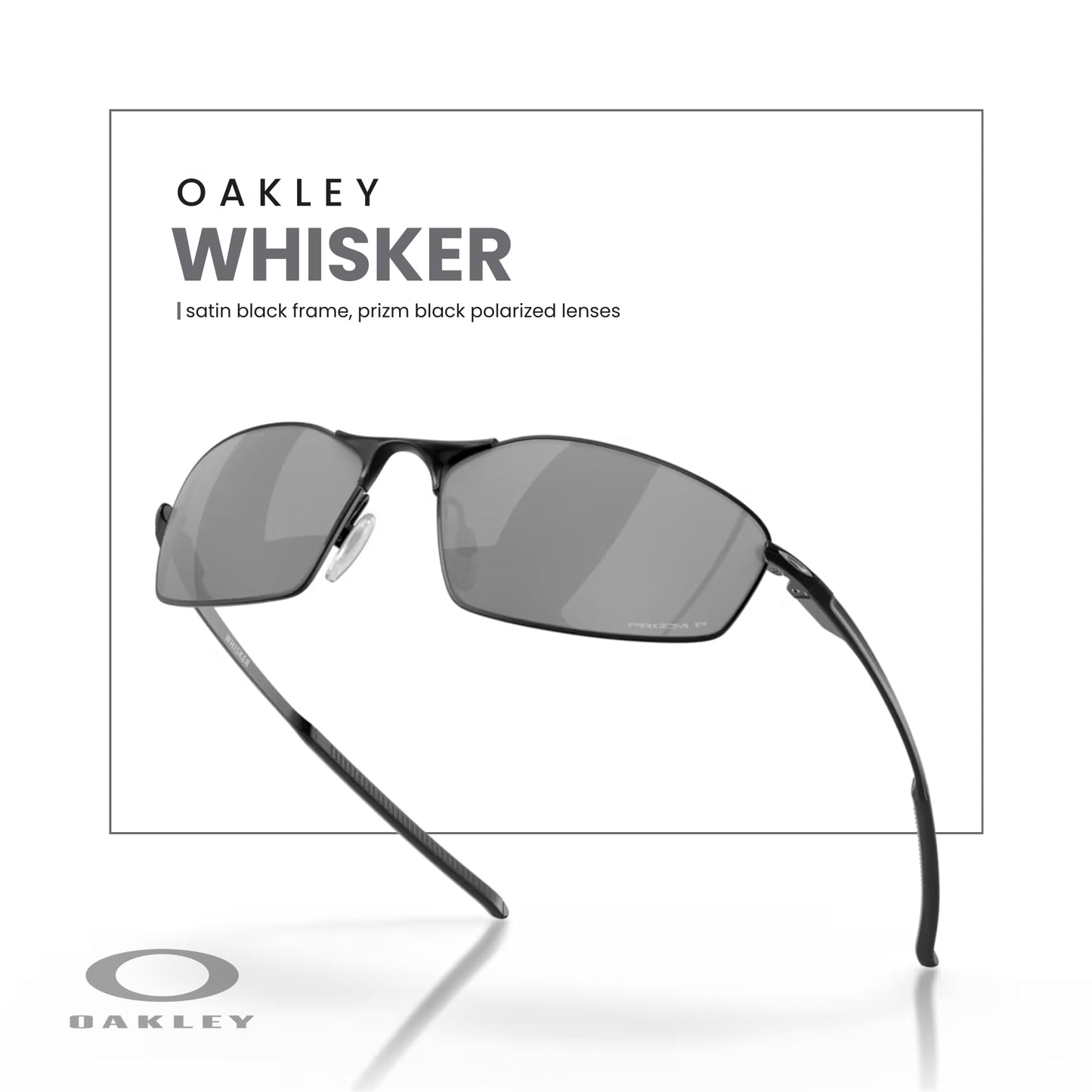 Oakley Whisker OO4141 Oval Sunglasses for Men + BUNDLE Accessory Leash + BUNDLE with Designer iWear Care Kit - 7DAY'S