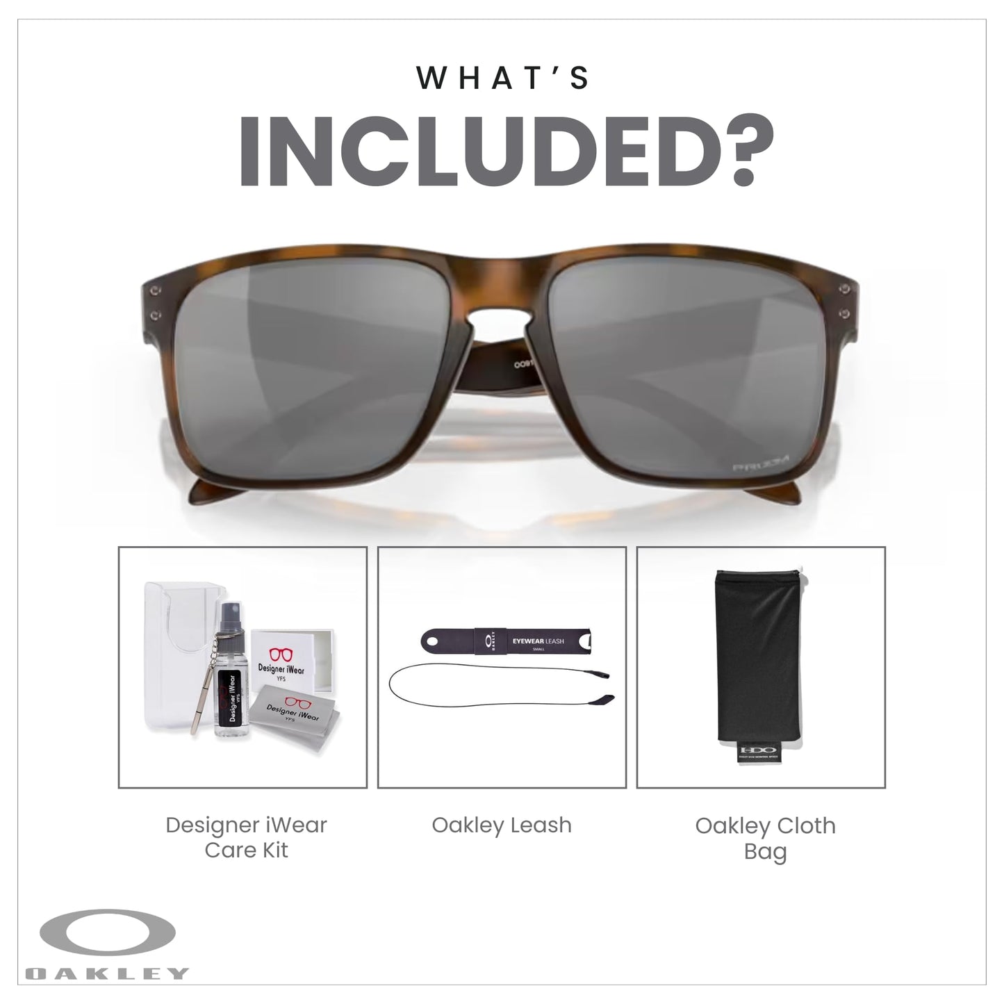 Oakley Whisker OO4141 Oval Sunglasses for Men + BUNDLE Accessory Leash + BUNDLE with Designer iWear Care Kit - 7DAY'S