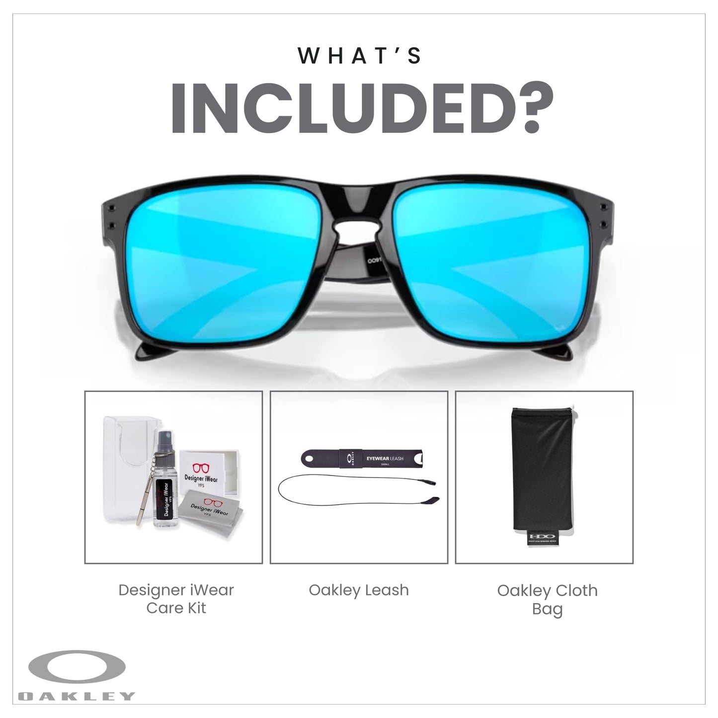 Oakley Whisker OO4141 Oval Sunglasses for Men + BUNDLE Accessory Leash + BUNDLE with Designer iWear Care Kit - 7DAY'S