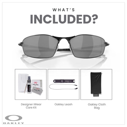 Oakley Whisker OO4141 Oval Sunglasses for Men + BUNDLE Accessory Leash + BUNDLE with Designer iWear Care Kit - 7DAY'S