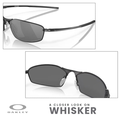 Oakley Whisker OO4141 Oval Sunglasses for Men + BUNDLE Accessory Leash + BUNDLE with Designer iWear Care Kit - 7DAY'S