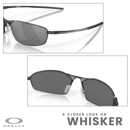Oakley Whisker OO4141 Oval Sunglasses for Men + BUNDLE Accessory Leash + BUNDLE with Designer iWear Care Kit - 7DAY'S