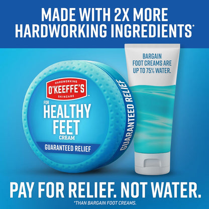 O'Keeffe's for Healthy Feet Foot Cream - 3.2 oz Jar (1 Pack) - Guaranteed Relief for Extremely Cracked, Dry Feet, Repairing Skincare, Instantly Boosts and Retains Moisture Levels - 7DAY'S