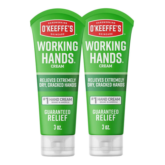 O'Keeffe's Working Hands Hand Cream for Extreme Dryness - 3 oz Tube (2 Pack) - Repairing Skincare for Cracked, Dry Hands - 7DAY'S
