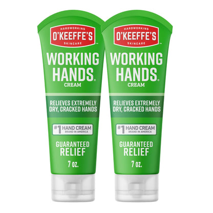 O'Keeffe's Working Hands Hand Cream for Extreme Dryness - 3 oz Tube (2 Pack) - Repairing Skincare for Cracked, Dry Hands - 7DAY'S