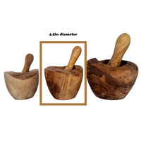 Olive Wood Rustic Mortar and Pestle - 7DAY'S