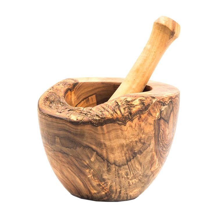 Olive Wood Rustic Mortar and Pestle - 7DAY'S