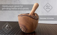 Olive Wood Rustic Mortar and Pestle - 7DAY'S