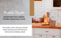 Olive Wood Rustic Mortar and Pestle - 7DAY'S