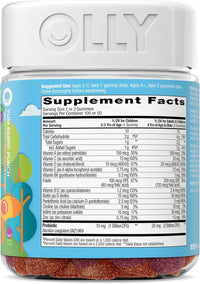 OLLY Kids Multivitamin & Probiotic Gummy, Digestive Support, Vitamins A, D, C, E, B, Zinc, Chewable Supplement, Berry Flavor, 50 day supply - 100 Count - 7DAY'S