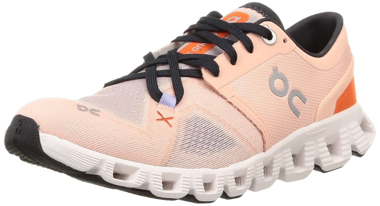 On Women's Cloud X 3 Sneakers, White/Black, 9 Medium US - 7DAY'S