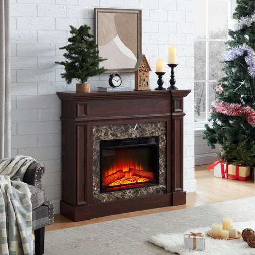 Only Mantel (NOT INCLUDED 23" FIREPLACE) - Cherry, 45.6"W*11.8"D*40"H - 7DAY'S