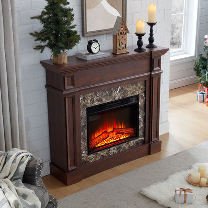 Only Mantel (NOT INCLUDED 23" FIREPLACE) - Cherry, 45.6"W*11.8"D*40"H - 7DAY'S