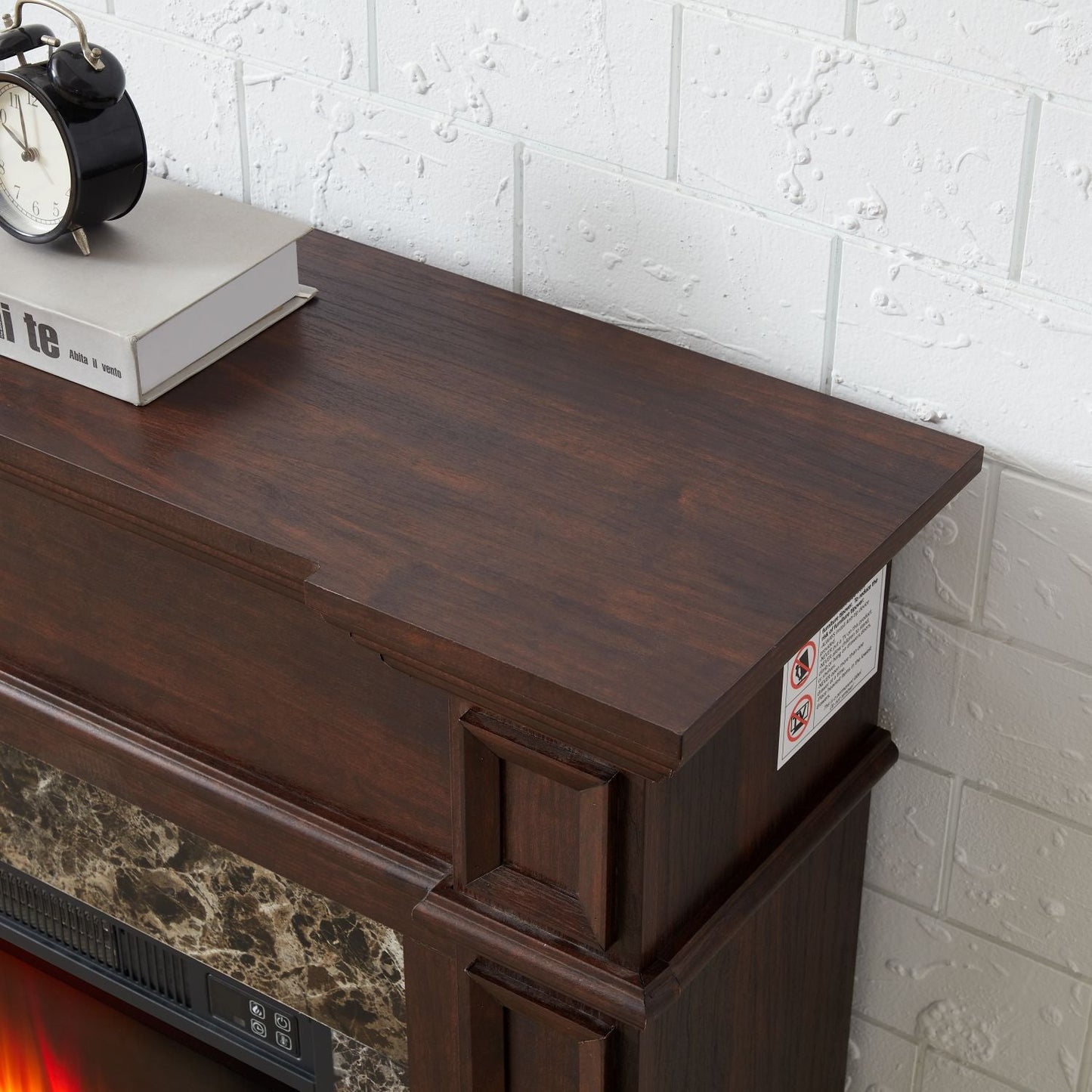 Only Mantel (NOT INCLUDED 23" FIREPLACE) - Cherry, 45.6"W*11.8"D*40"H - 7DAY'S