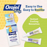 Orajel Baby Daytime & Nighttime Cooling Gels for Teething, Drug - Free, 1 Pediatrician Recommended Brand for Teething*, Two 0.18oz Tubes - 7DAY'S