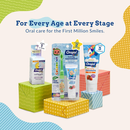 Orajel Baby Daytime & Nighttime Cooling Gels for Teething, Drug - Free, 1 Pediatrician Recommended Brand for Teething*, Two 0.18oz Tubes - 7DAY'S