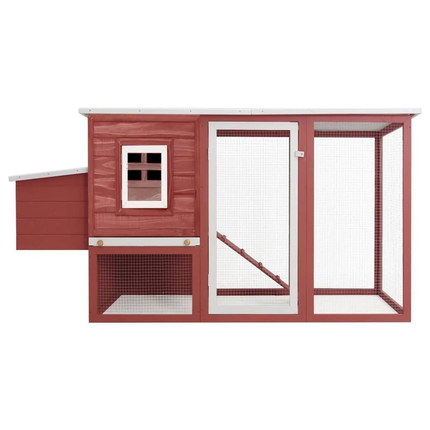 Outdoor Chicken Cage Hen House with 1 Egg Cage Red Wood - 7DAY'S