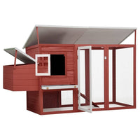 Outdoor Chicken Cage Hen House with 1 Egg Cage Red Wood - 7DAY'S