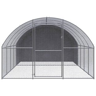 Outdoor Chicken Coop 9.8'x13.1'x6.6' Galvanized Steel - 7DAY'S