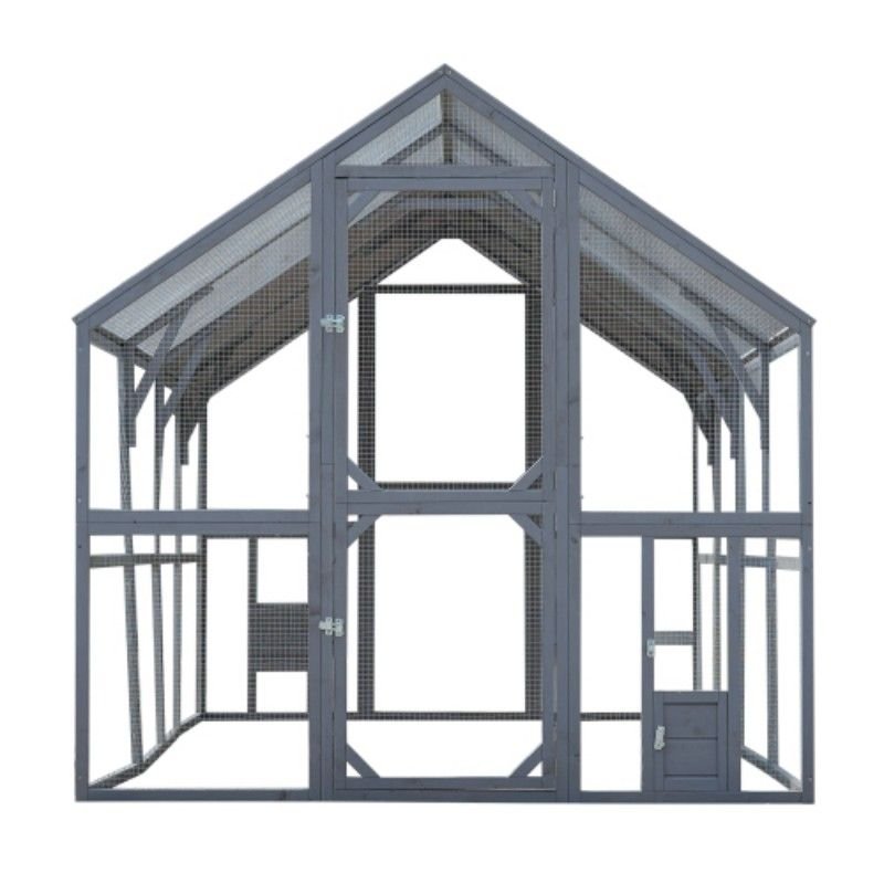 Outdoor Chicken Coop Enclosures 110" Large Kitten Playpen ,Upgrade Waterproof Cover - GREY - 7DAY'S