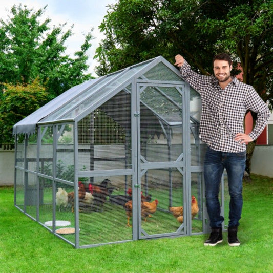 Outdoor Chicken Coop Enclosures 110" Large Kitten Playpen ,Upgrade Waterproof Cover - GREY - 7DAY'S