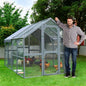 Outdoor Chicken Coop Enclosures 110" Large Kitten Playpen ,Upgrade Waterproof Cover - GREY - 7DAY'S