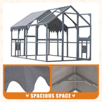 Outdoor Chicken Coop Enclosures 110" Large Kitten Playpen ,Upgrade Waterproof Cover - GREY - 7DAY'S