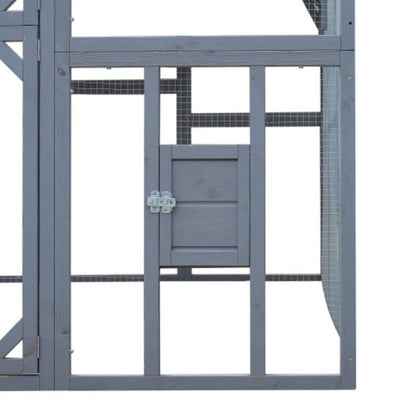 Outdoor Chicken Coop Enclosures 110" Large Kitten Playpen ,Upgrade Waterproof Cover - GREY - 7DAY'S