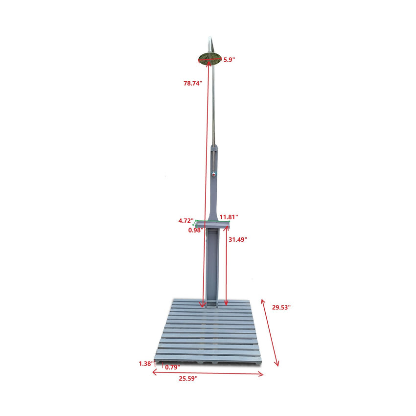 Outdoor Garden Pool Shower with Chassis Board, for Swimming Pool, Patio, Terrace, Garden, Wood - 7DAY'S