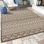 Outdoor Rug Carpet 5x8 ft, Flatweave Textured Outdoor Patio Rug Non Slip Indoor Outdoor Rugs with Rubber Particles Backing Boho Outdoor Area Rug for Patio Deck Front Porch Backyard Balcony - 7DAY'S