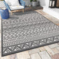 Outdoor Rug Carpet 5x8 ft, Flatweave Textured Outdoor Patio Rug Non Slip Indoor Outdoor Rugs with Rubber Particles Backing Boho Outdoor Area Rug for Patio Deck Front Porch Backyard Balcony - 7DAY'S