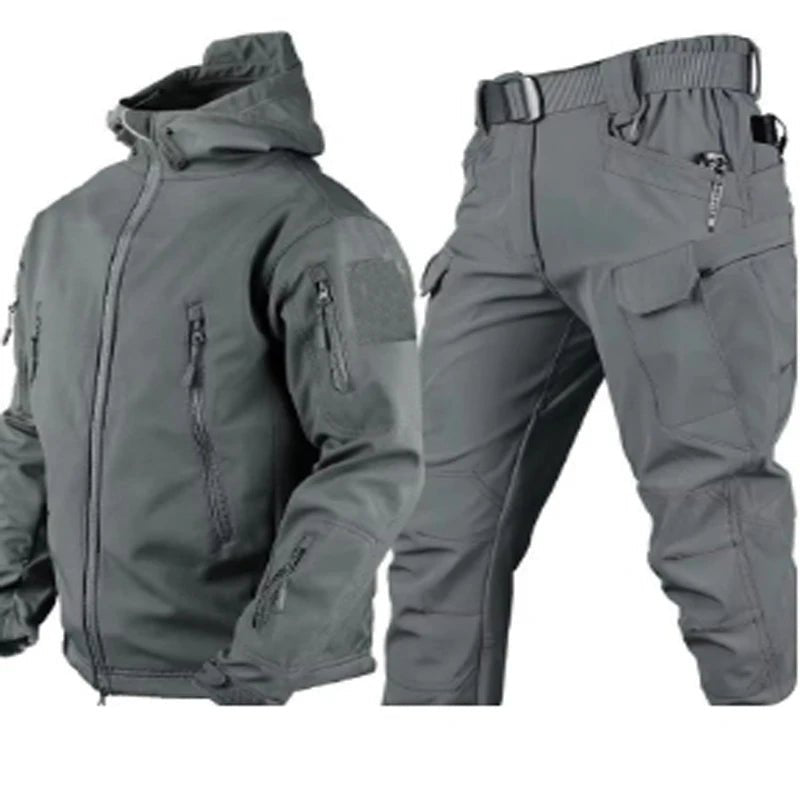 Outdoor Shark Skin Warmth Set Camo Plush Thickened Coat Autumn/Winter Racing Top Does Not Include Cuff Logo Pattern - 7DAY'S