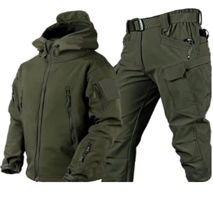 Outdoor Shark Skin Warmth Set Camo Plush Thickened Coat Autumn/Winter Racing Top Does Not Include Cuff Logo Pattern - 7DAY'S