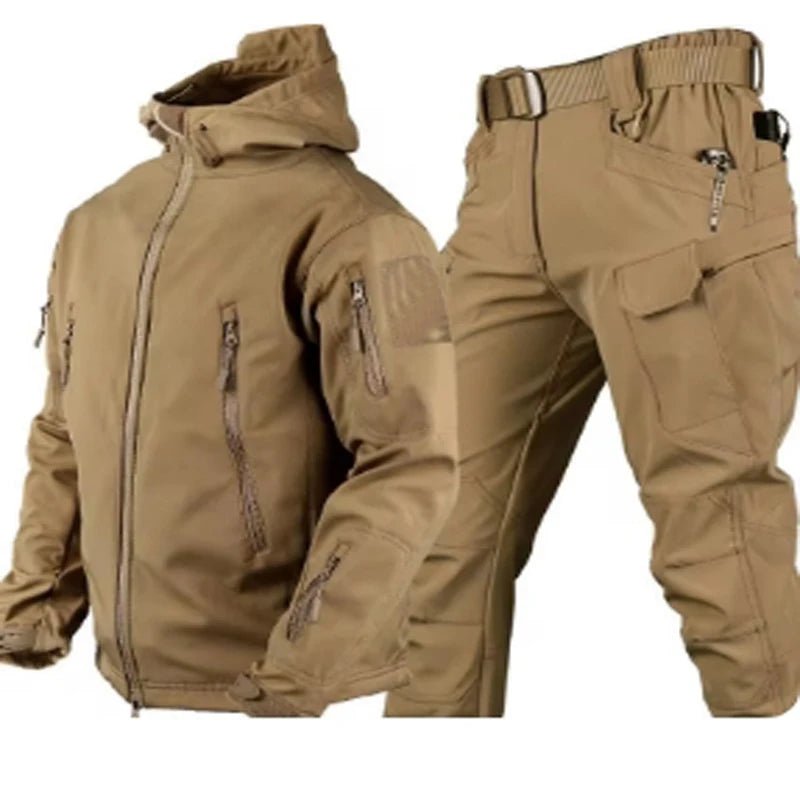 Outdoor Shark Skin Warmth Set Camo Plush Thickened Coat Autumn/Winter Racing Top Does Not Include Cuff Logo Pattern - 7DAY'S