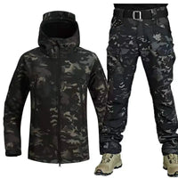 Outdoor Shark Skin Warmth Set Camo Plush Thickened Coat Autumn/Winter Racing Top Does Not Include Cuff Logo Pattern - 7DAY'S