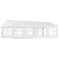 Outsunny 13' x 26' Heavy - Duty Outdoor Carport Party Event Tent, Patio Gazebo Canopy Pavilion with 4 Sidewalls & 8 Windows, White - 7DAY'S