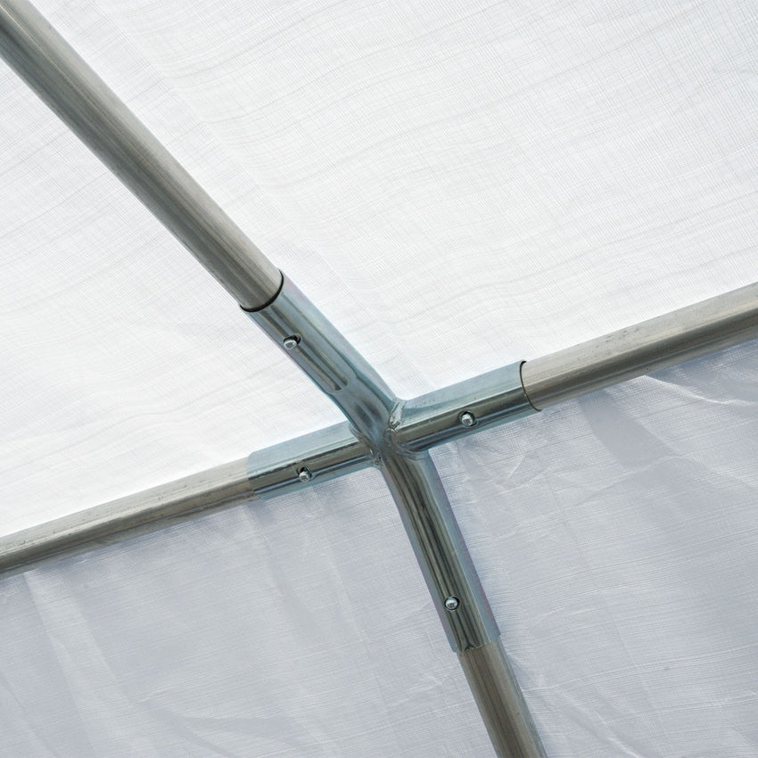 Outsunny 13' x 26' Heavy - Duty Outdoor Carport Party Event Tent, Patio Gazebo Canopy Pavilion with 4 Sidewalls & 8 Windows, White - 7DAY'S