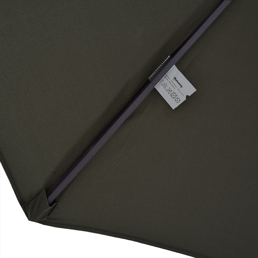 Outsunny 15ft Double - Sided Patio Umbrella Outdoor Market Extra Large Gray with Crank for Deck Lawn Backyard Pool - 7DAY'S
