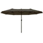 Outsunny 15ft Double - Sided Patio Umbrella Outdoor Market Extra Large Gray with Crank for Deck Lawn Backyard Pool - 7DAY'S