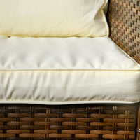 Outsunny 4pc Rattan Patio Set Outdoor Conversation with Swivel Rocking Chairs Cream - 7DAY'S