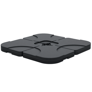 Outsunny Cantilever Patio Umbrella Base, 4-Piece Offset Stand, 158 lb Sand or 60L Water Capacity, Black