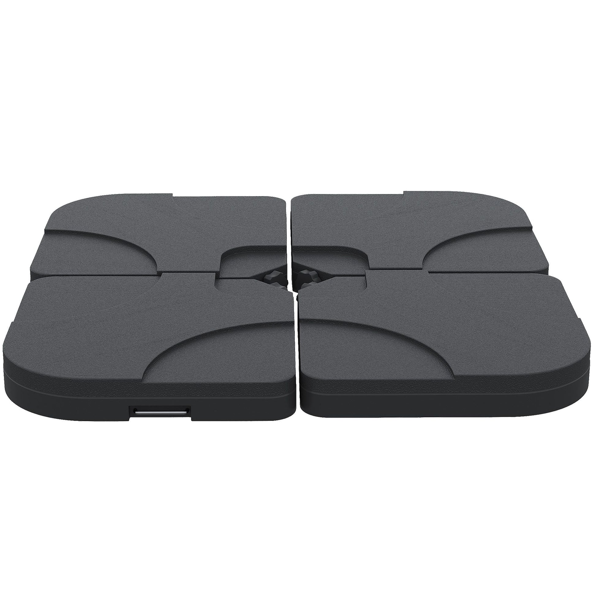 Outsunny Cantilever Patio Umbrella Base, 4 - Piece Offset Stand, 158 lb Sand or 60L Water Capacity, Black - 7DAY'S