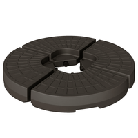 Outsunny Cantilever Patio Umbrella Base Fan Shaped Weights with Handles Durable Material Coffee - 7DAY'S