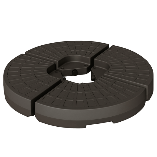 Outsunny Cantilever Patio Umbrella Base Fan Shaped Weights with Handles Durable Material Coffee - 7DAY'S
