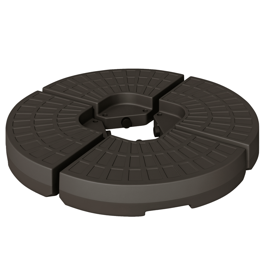 Outsunny Cantilever Patio Umbrella Base Fan Shaped Weights with Handles Durable Material Coffee - 7DAY'S