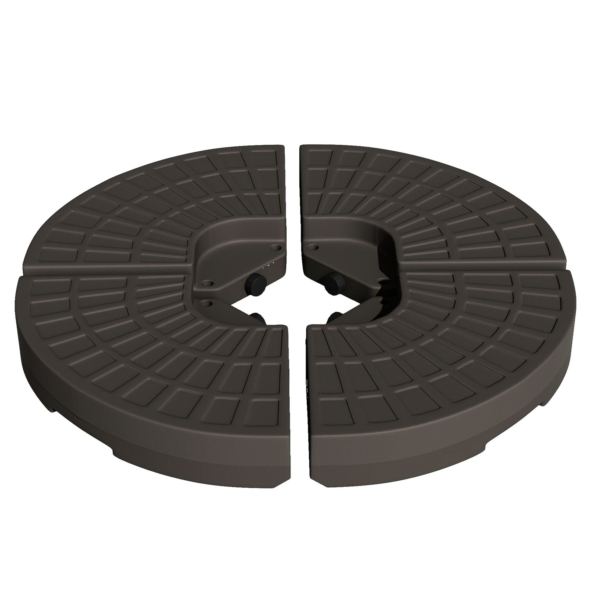 Outsunny Cantilever Patio Umbrella Base Fan Shaped Weights with Handles Durable Material Coffee - 7DAY'S